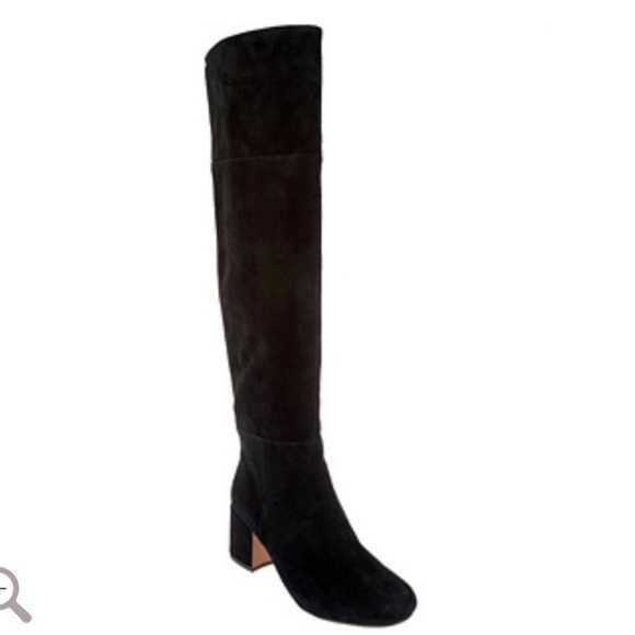 clarks black suede knee high boots